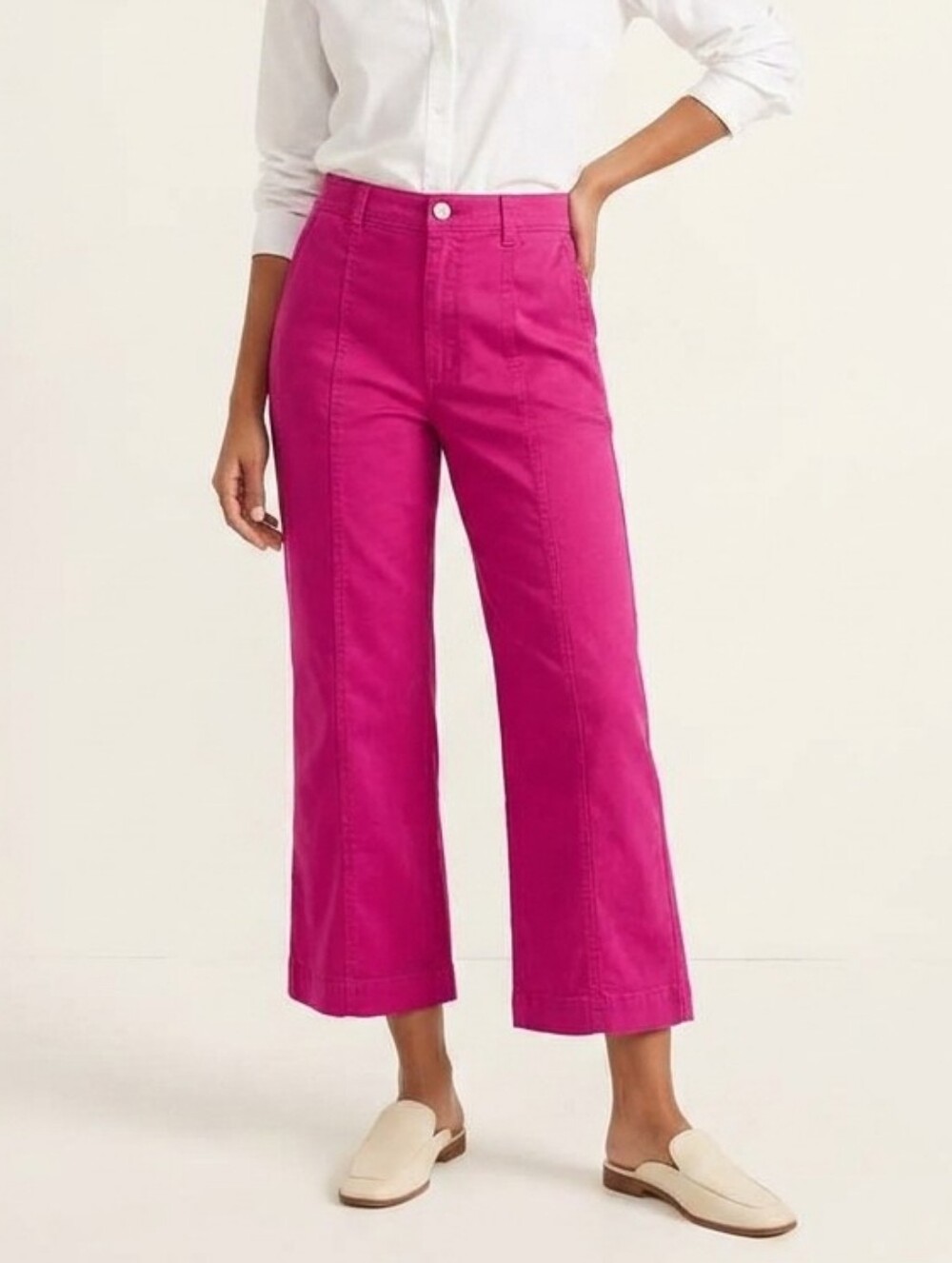 NWOT LOFT Pink Straight-Leg Pants - Picture 1 of 7